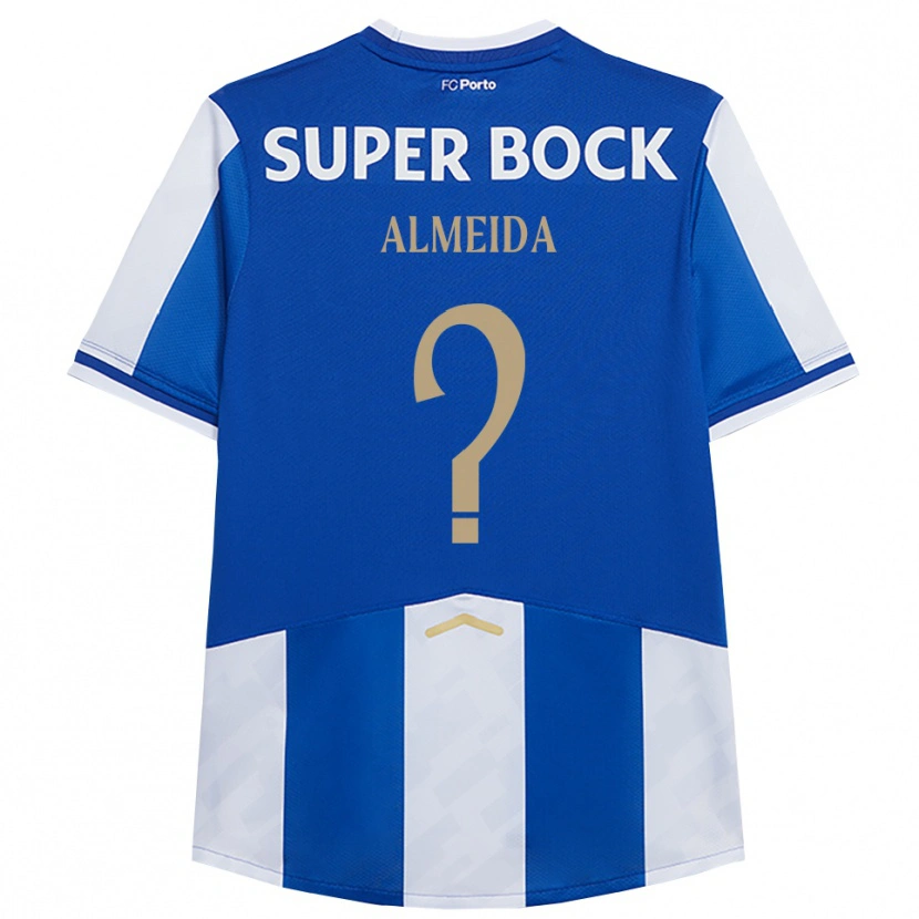 Danxen Barn Tomé Almeida #0 Blå Hvit Hjemmetrøye Drakt Trøye 2025/26 Skjorter T-Skjorte