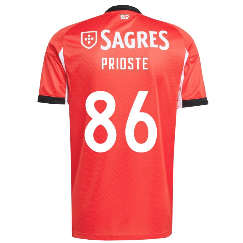 Danxen Barn Diogo Prioste #86 Rød Hvit Hjemmetrøye Drakt Trøye 2025/26 Skjorter T-Skjorte