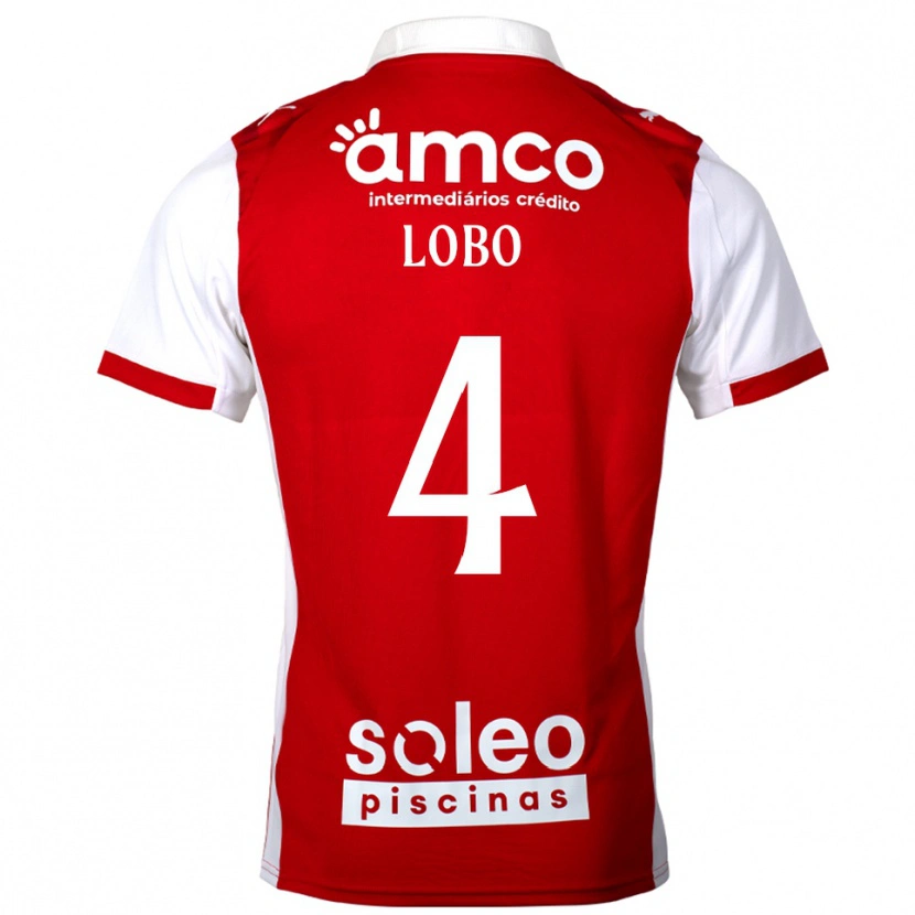 Danxen Barn Diogo Lobo #4 Rød Hvit Hjemmetrøye Drakt Trøye 2025/26 Skjorter T-Skjorte