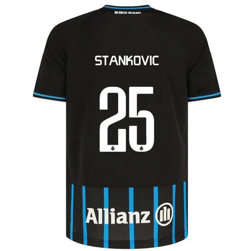 Danxen Barn Aleksandar Stanković #25 Svart Blå Hjemmetrøye Drakt Trøye 2025/26 Skjorter T-Skjorte