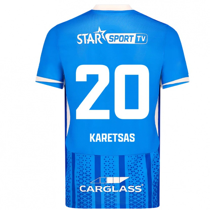 Danxen Barn Konstantinos Karetsas #20 Blå Hvit Hjemmetrøye Drakt Trøye 2025/26 Skjorter T-Skjorte