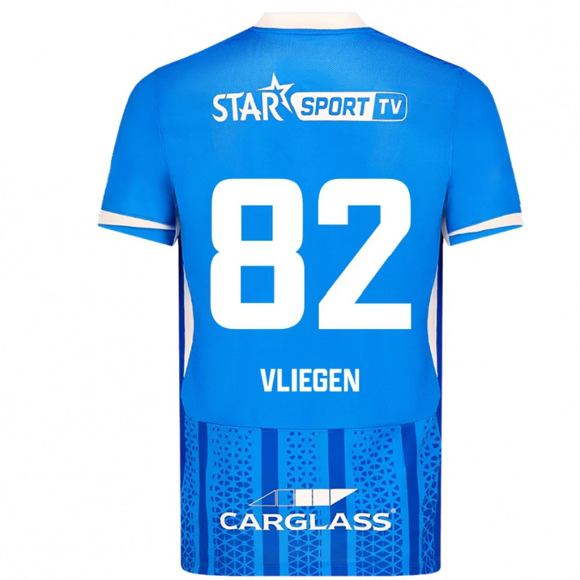 Danxen Barn Olivier Vliegen #82 Blå Hvit Hjemmetrøye Drakt Trøye 2025/26 Skjorter T-Skjorte