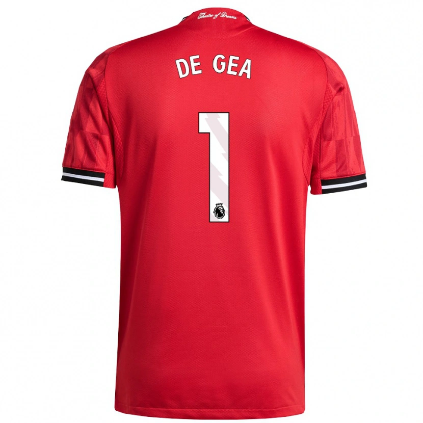 Danxen Barn David De Gea #1 Rød Svart Hvit Hjemmetrøye Drakt Trøye 2025/26 Skjorter T-Skjorte