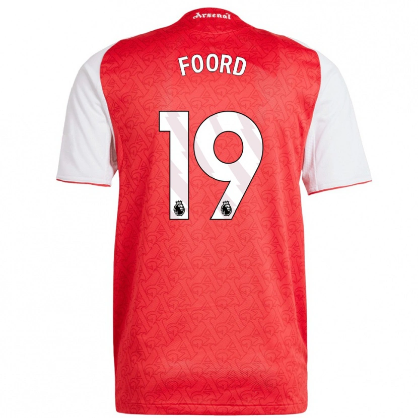 Danxen Barn Caitlin Foord #19 Rød Hvit Hjemmetrøye Drakt Trøye 2025/26 Skjorter T-Skjorte