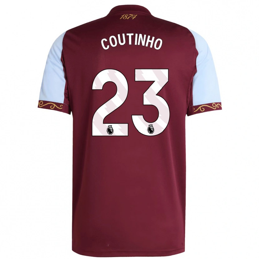 Danxen Barn Philippe Coutinho #23 Burgunder Himmelsblå Hjemmetrøye Drakt Trøye 2025/26 Skjorter T-Skjorte
