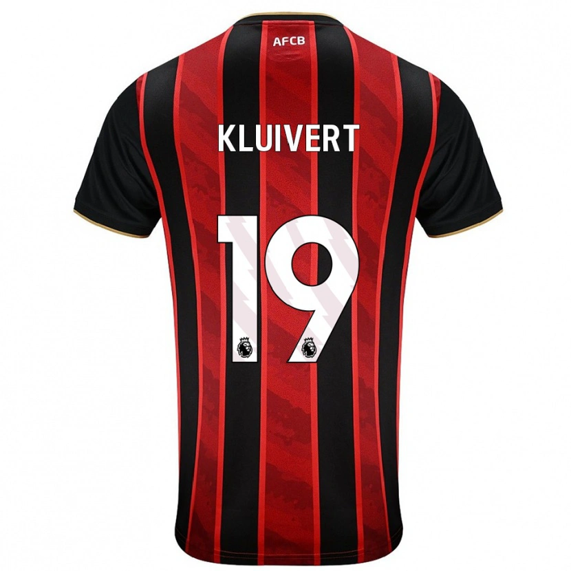 Danxen Barn Justin Kluivert #19 Rød Svart Hjemmetrøye Drakt Trøye 2025/26 Skjorter T-Skjorte