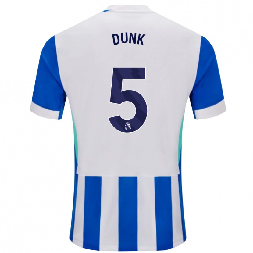 Danxen Barn Lewis Dunk #5 Blå Hvit Hjemmetrøye Drakt Trøye 2025/26 Skjorter T-Skjorte