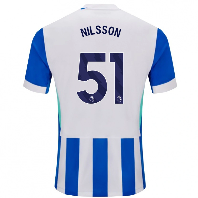 Danxen Barn Casper Nilsson #51 Blå Hvit Hjemmetrøye Drakt Trøye 2025/26 Skjorter T-Skjorte
