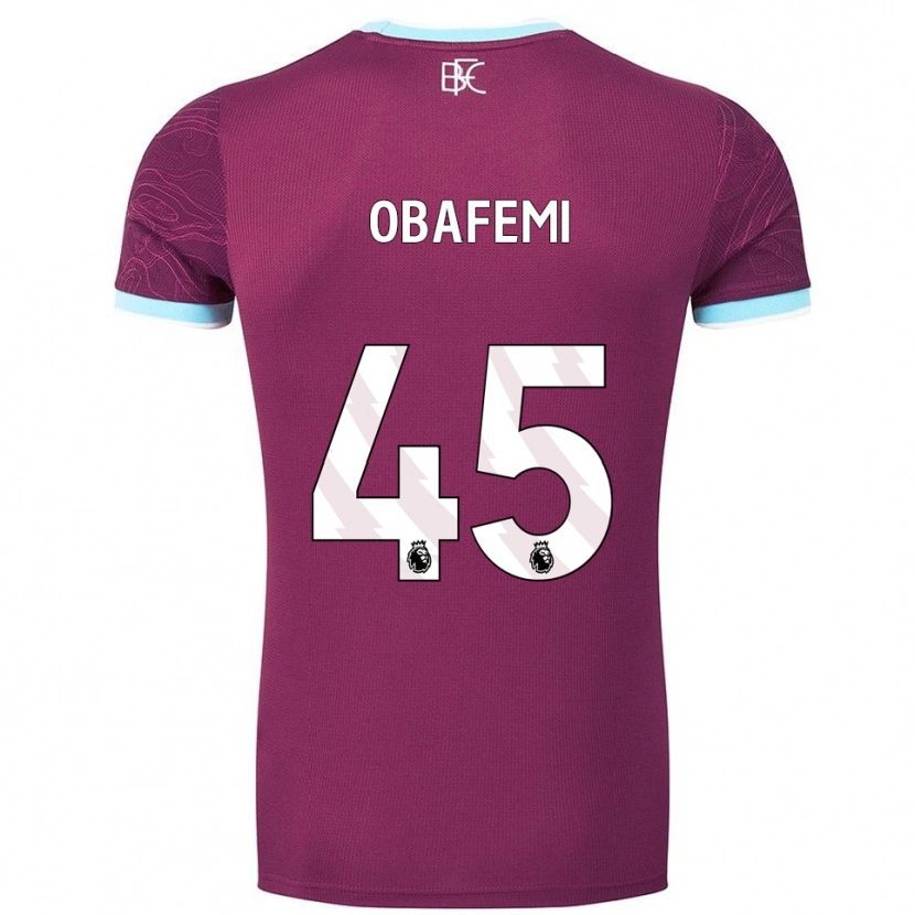 Danxen Barn Michael Obafemi #45 Burgunder Himmelsblå Hjemmetrøye Drakt Trøye 2025/26 Skjorter T-Skjorte