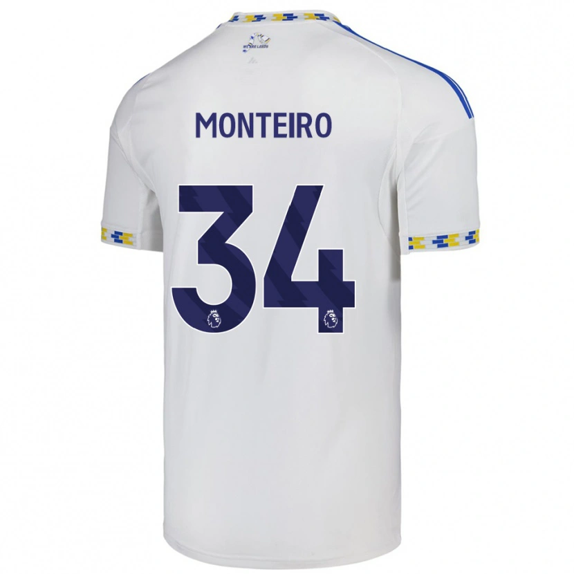 Danxen Barn Diogo Monteiro #34 Hvit Blå Hjemmetrøye Drakt Trøye 2025/26 Skjorter T-Skjorte