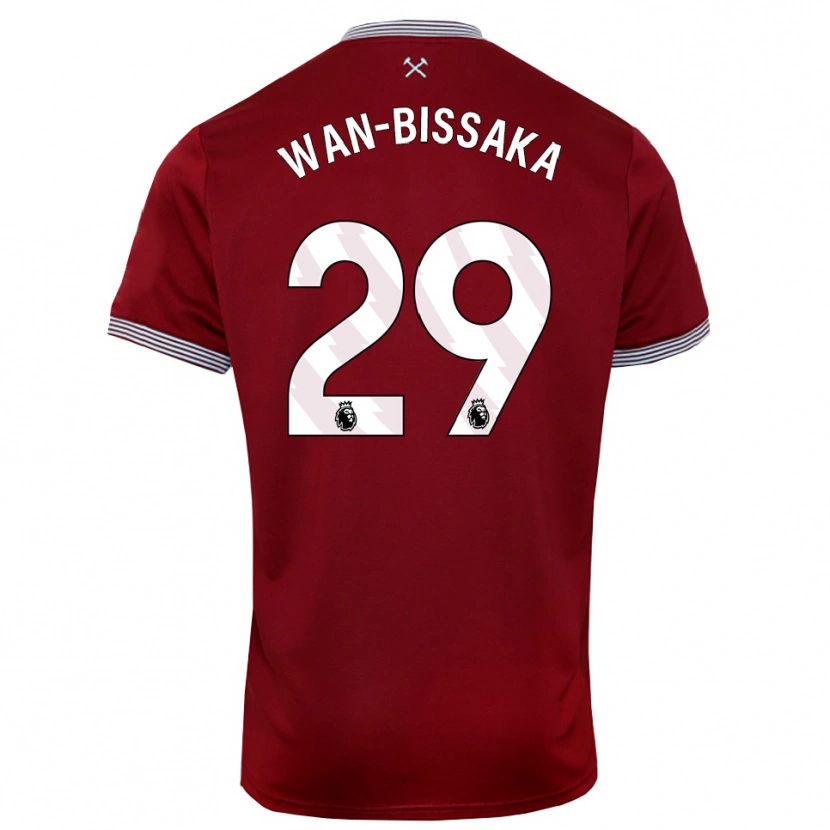 Danxen Barn Aaron Wan-Bissaka #29 Burgunder Hvit Hjemmetrøye Drakt Trøye 2025/26 Skjorter T-Skjorte