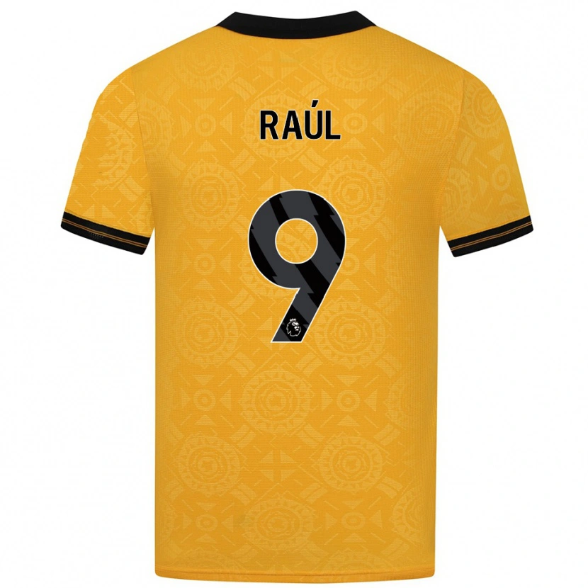 Danxen Barn Raul Jimenez #9 Gul Svart Hjemmetrøye Drakt Trøye 2025/26 Skjorter T-Skjorte