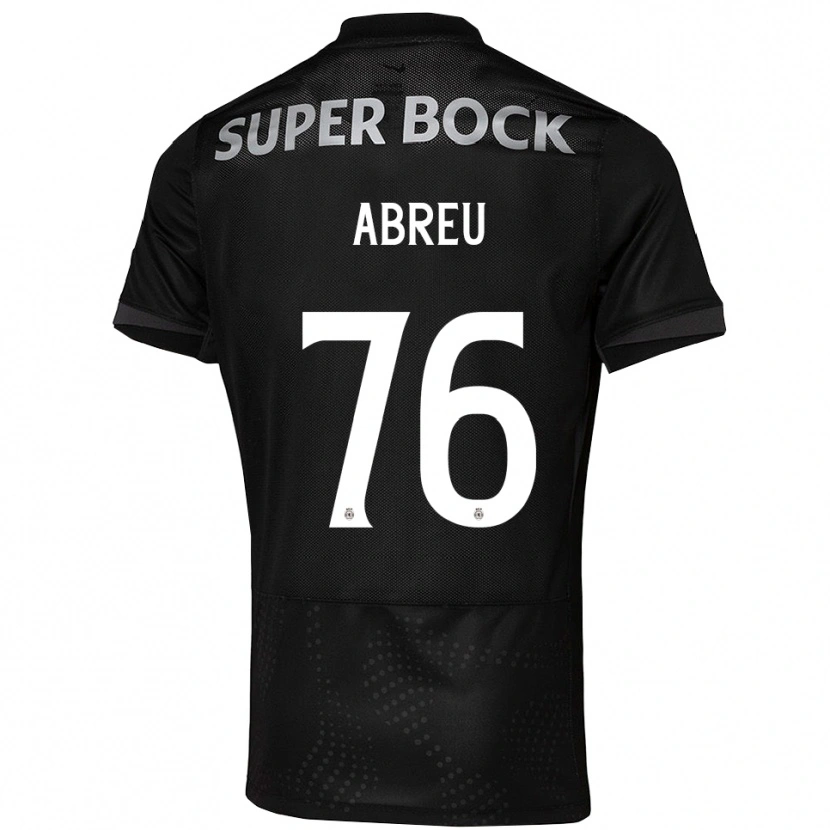 Danxen Barn Diogo Abreu #76 Svart Hvit Bortetrøye Drakt Trøye 2025/26 Skjorter T-Skjorte