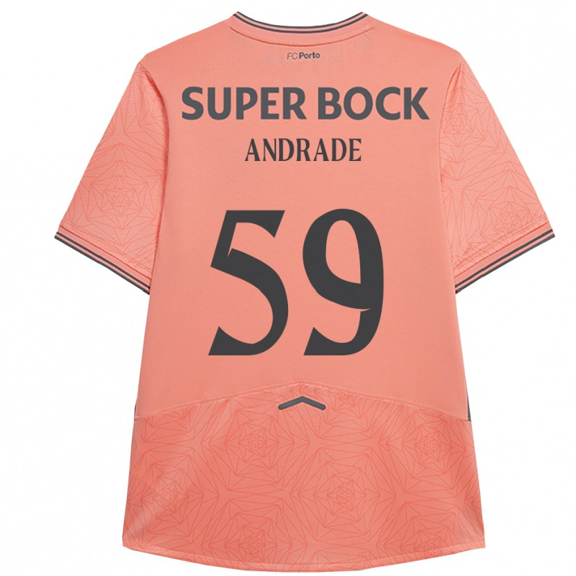 Danxen Barn Tiago Andrade #59 Rosa Marineblå Bortetrøye Drakt Trøye 2025/26 Skjorter T-Skjorte
