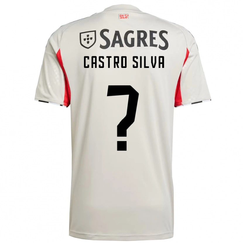 Danxen Barn Guilherme Castro Silva #0 Off White Rød Bortetrøye Drakt Trøye 2025/26 Skjorter T-Skjorte