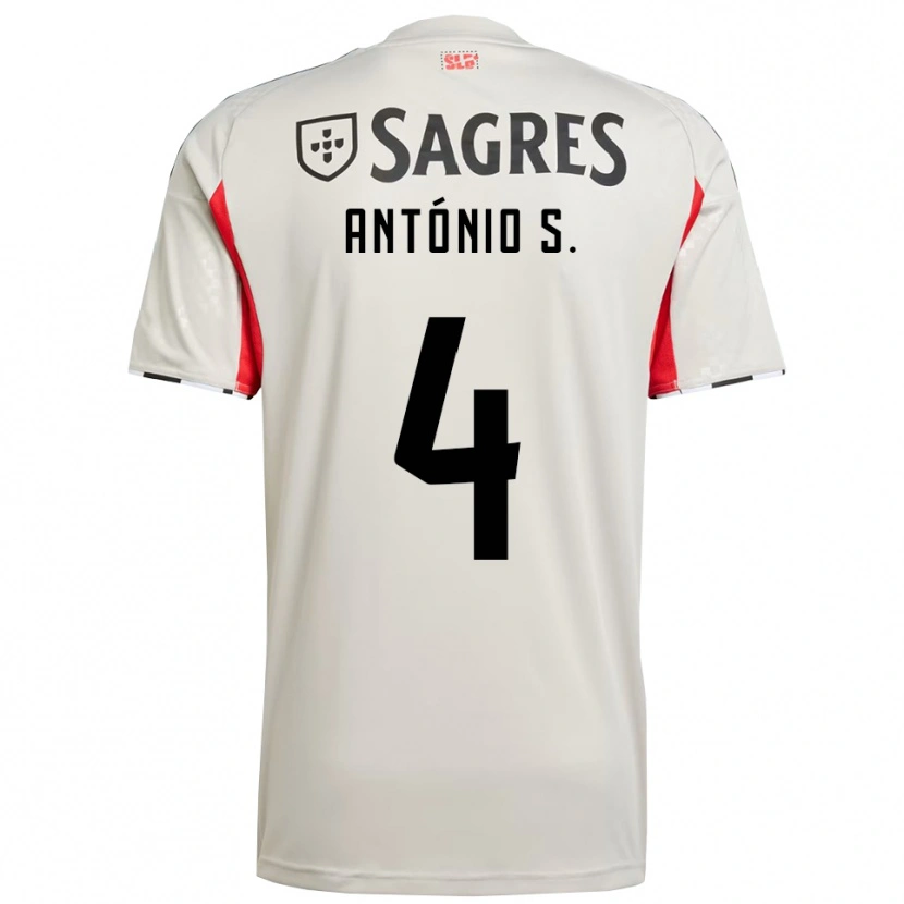 Danxen Barn António Silva #4 Off White Rød Bortetrøye Drakt Trøye 2025/26 Skjorter T-Skjorte