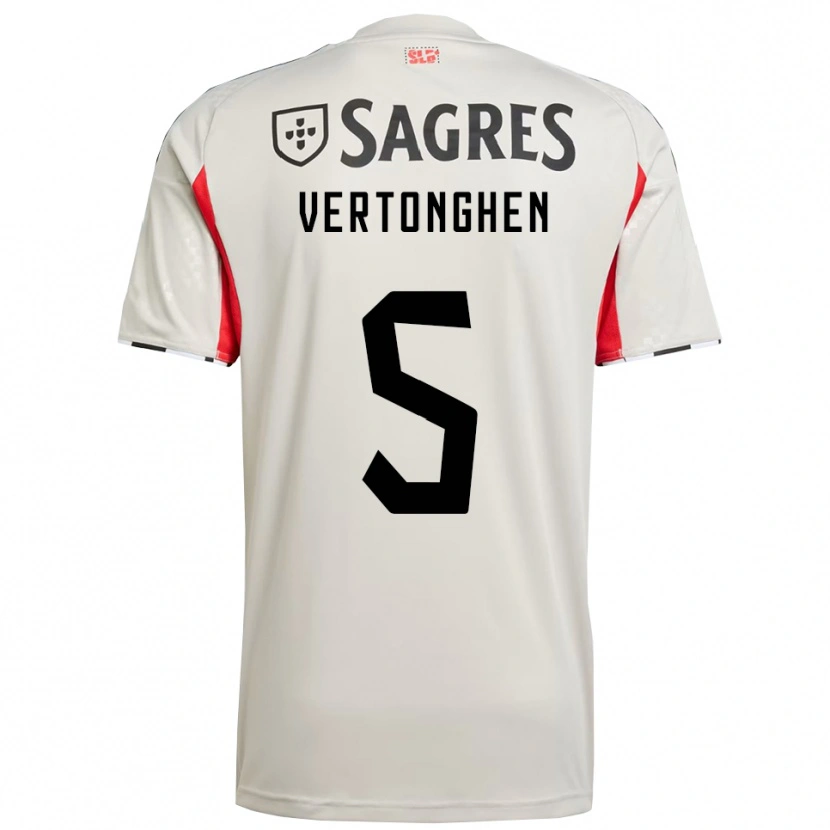 Danxen Barn Jan Vertonghen #5 Off White Rød Bortetrøye Drakt Trøye 2025/26 Skjorter T-Skjorte