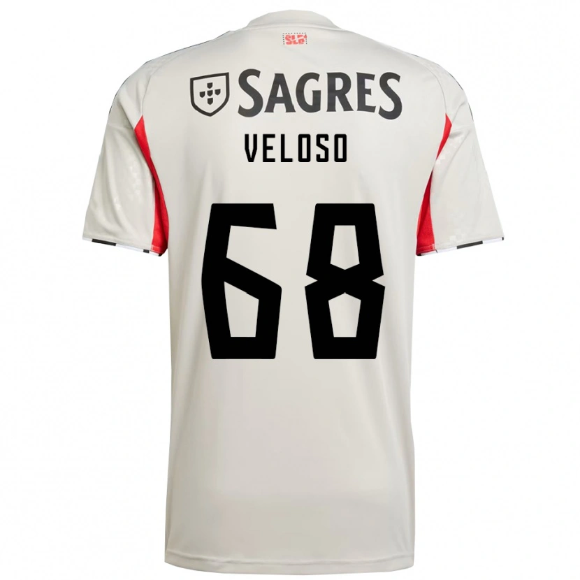 Danxen Barn João Veloso #68 Off White Rød Bortetrøye Drakt Trøye 2025/26 Skjorter T-Skjorte
