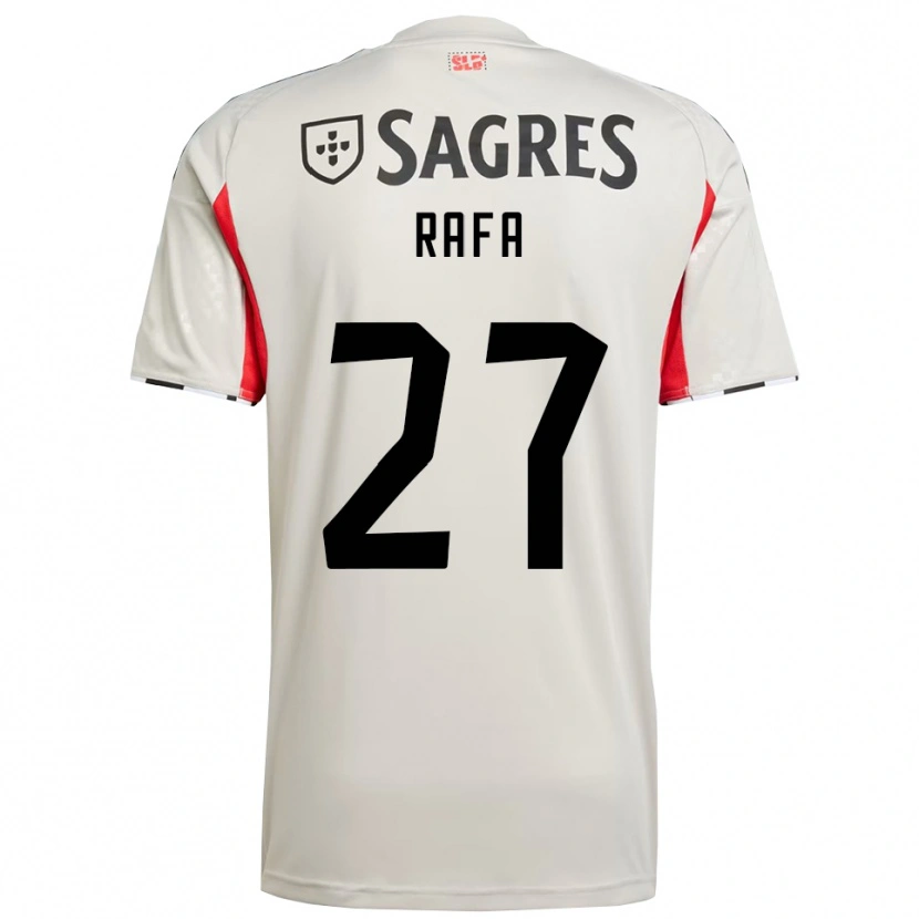 Danxen Barn Rafa Silva #27 Off White Rød Bortetrøye Drakt Trøye 2025/26 Skjorter T-Skjorte
