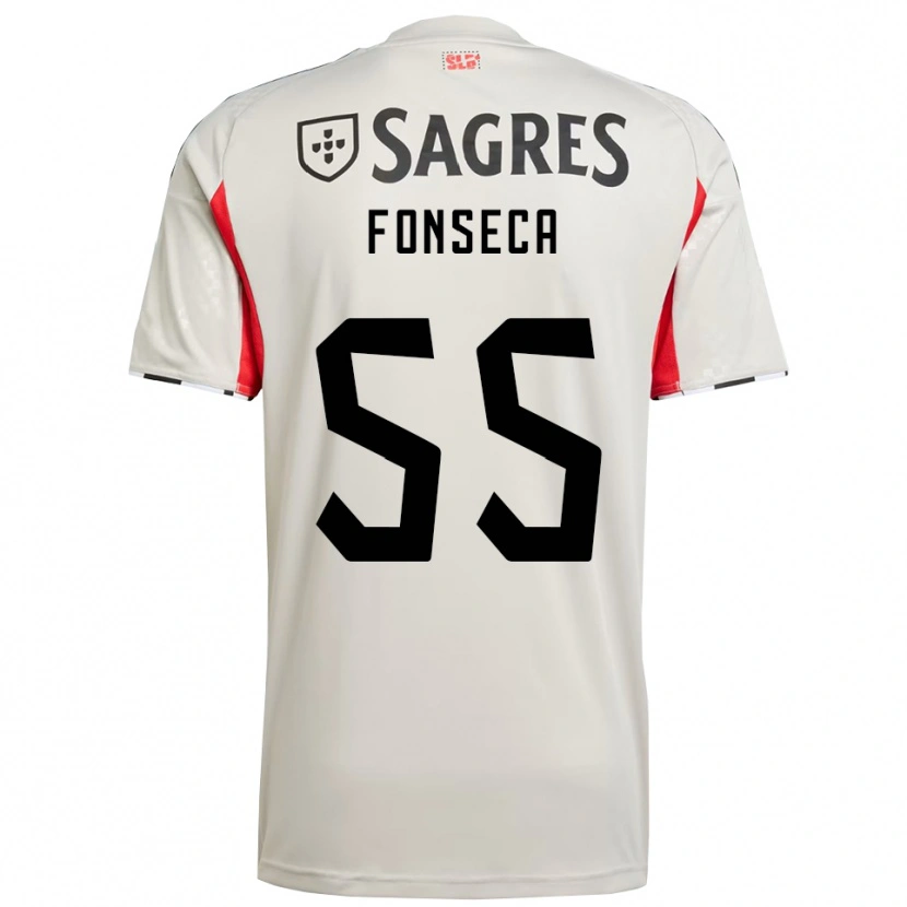 Danxen Barn João Fonseca #55 Off White Rød Bortetrøye Drakt Trøye 2025/26 Skjorter T-Skjorte