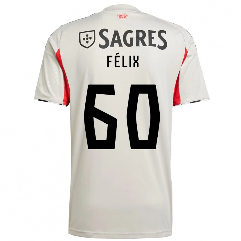 Danxen Barn Nuno Félix #60 Off White Rød Bortetrøye Drakt Trøye 2025/26 Skjorter T-Skjorte