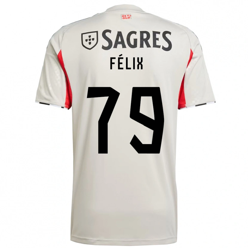 Danxen Barn Hugo Félix #79 Off White Rød Bortetrøye Drakt Trøye 2025/26 Skjorter T-Skjorte