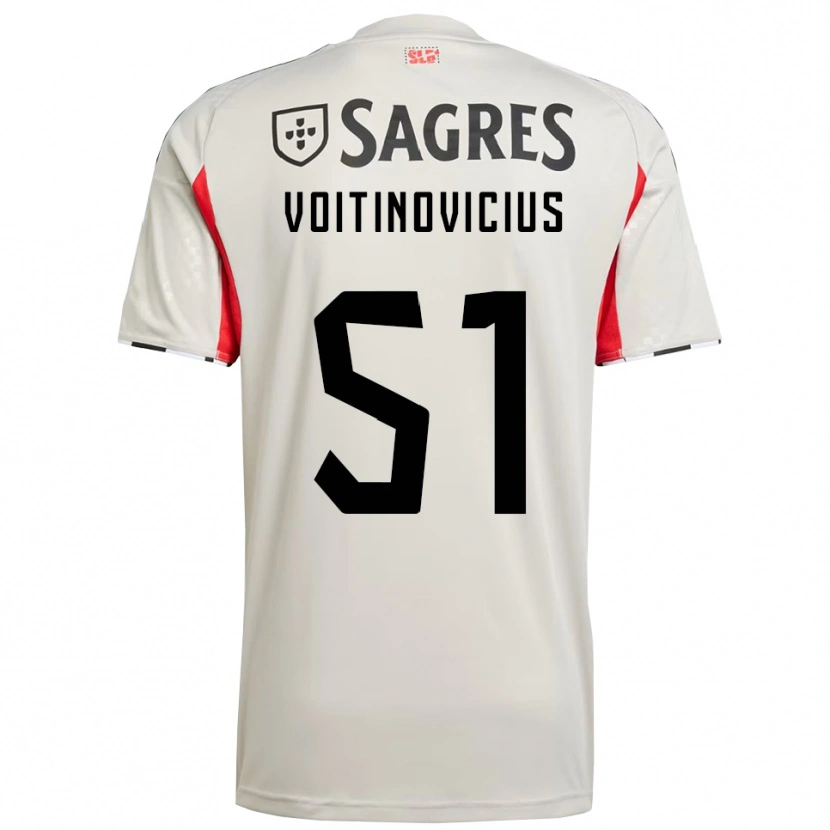 Danxen Barn Arnas Voitinovičius #51 Off White Rød Bortetrøye Drakt Trøye 2025/26 Skjorter T-Skjorte