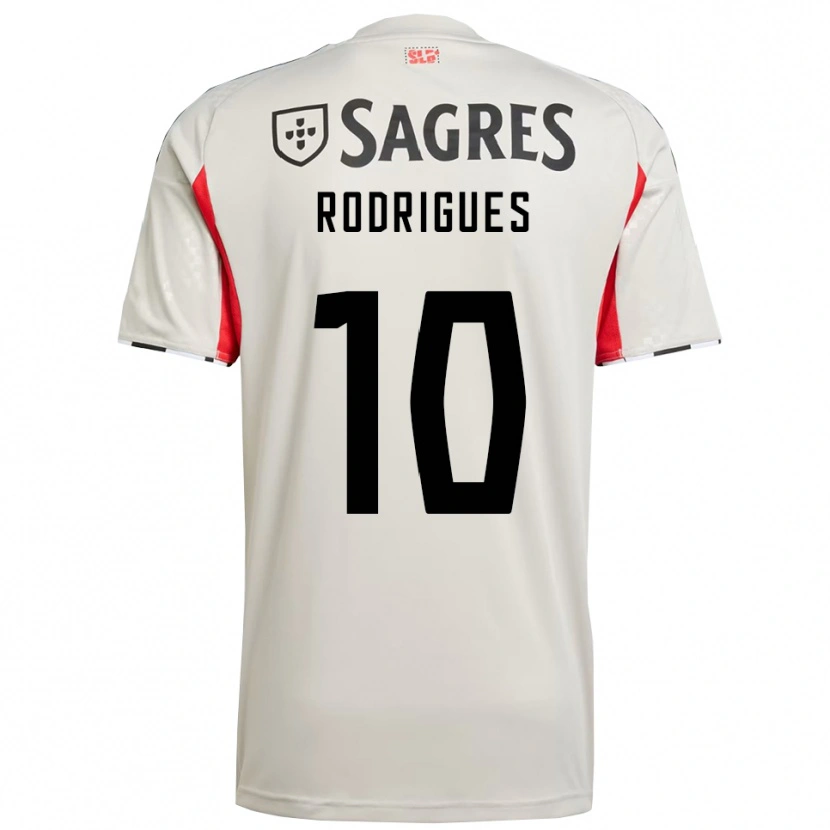Danxen Barn Tiago Rodrigues #10 Off White Rød Bortetrøye Drakt Trøye 2025/26 Skjorter T-Skjorte