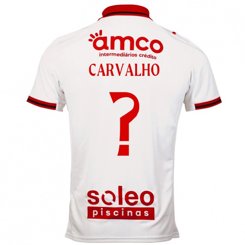Danxen Barn Tiago Carvalho #0 Hvit Rød Bortetrøye Drakt Trøye 2025/26 Skjorter T-Skjorte