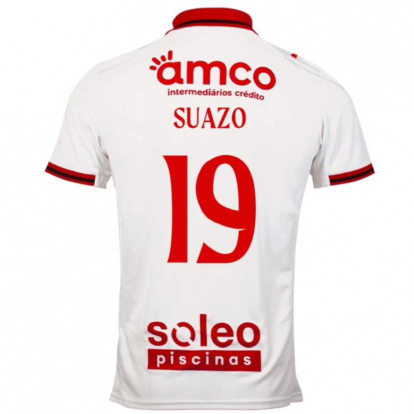 Danxen Barn Luis Suazo #19 Hvit Rød Bortetrøye Drakt Trøye 2025/26 Skjorter T-Skjorte