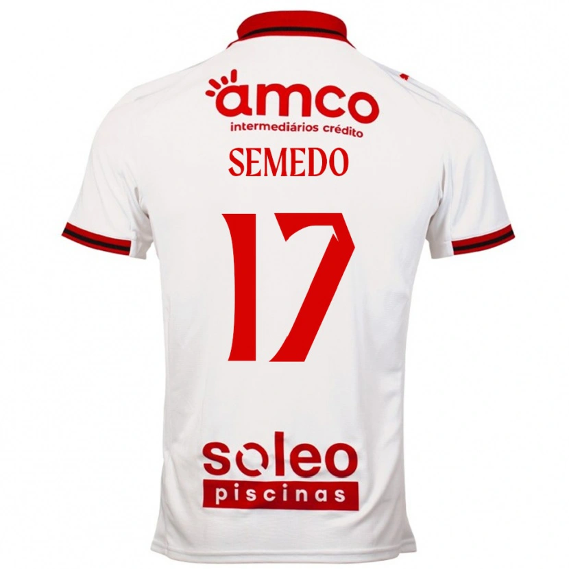Danxen Barn Afonso Semedo #17 Hvit Rød Bortetrøye Drakt Trøye 2025/26 Skjorter T-Skjorte