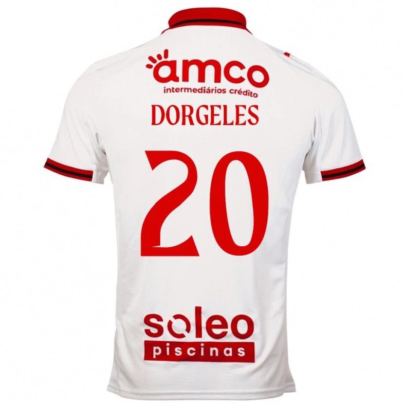 Danxen Barn Mario Dorgeles #20 Hvit Rød Bortetrøye Drakt Trøye 2025/26 Skjorter T-Skjorte