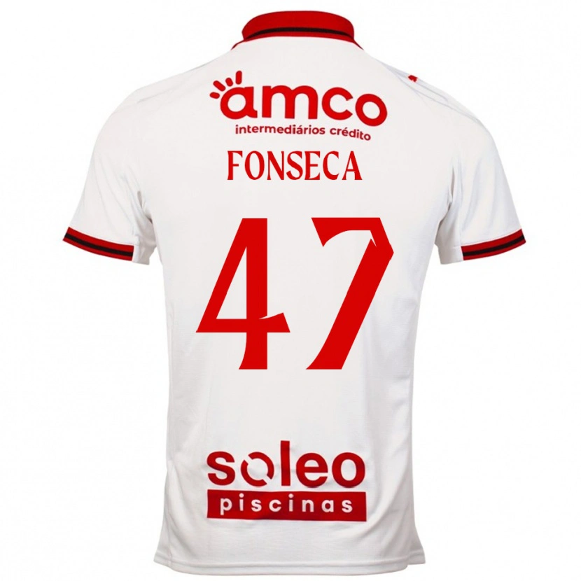 Danxen Barn Diogo Fonseca #47 Hvit Rød Bortetrøye Drakt Trøye 2025/26 Skjorter T-Skjorte
