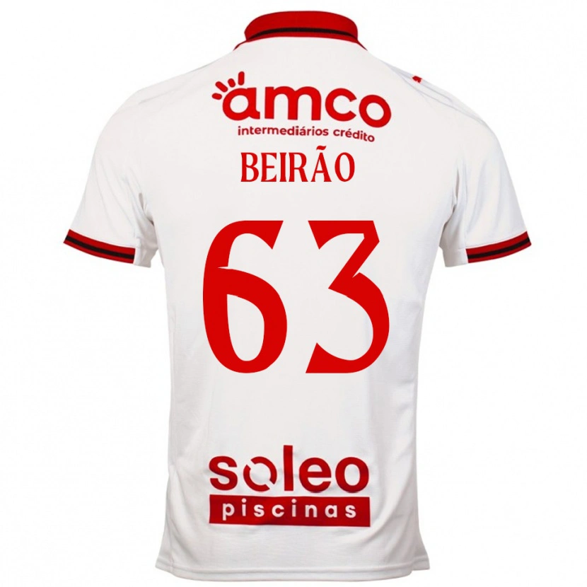 Danxen Barn Rodrigo Beirão #63 Hvit Rød Bortetrøye Drakt Trøye 2025/26 Skjorter T-Skjorte