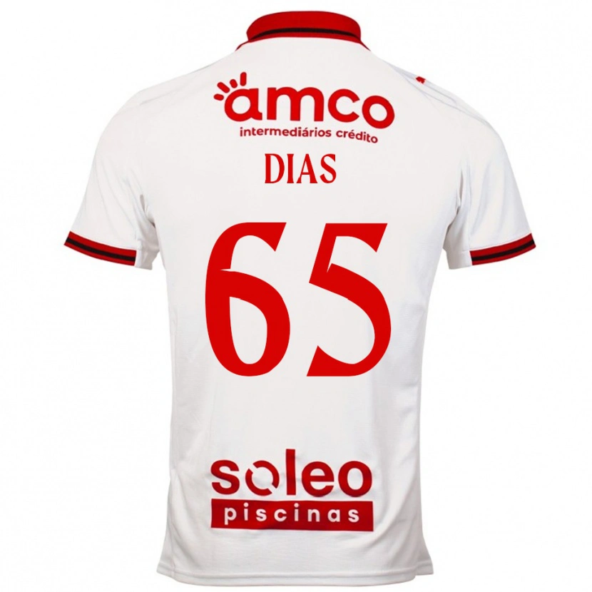 Danxen Barn Leandro Dias #65 Hvit Rød Bortetrøye Drakt Trøye 2025/26 Skjorter T-Skjorte