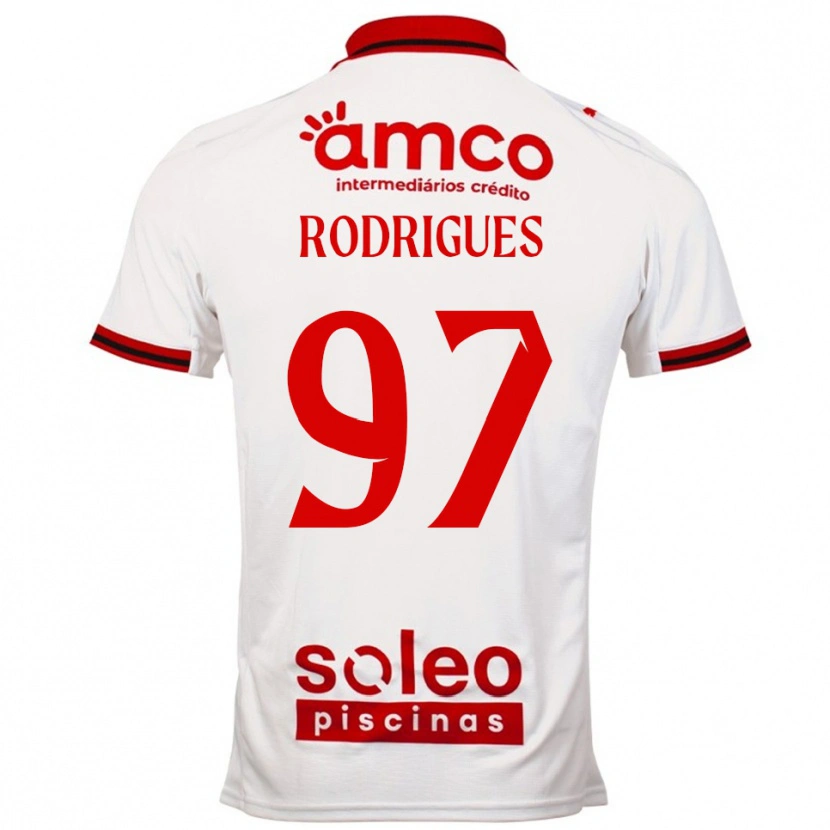 Danxen Barn Dinis Rodrigues #97 Hvit Rød Bortetrøye Drakt Trøye 2025/26 Skjorter T-Skjorte