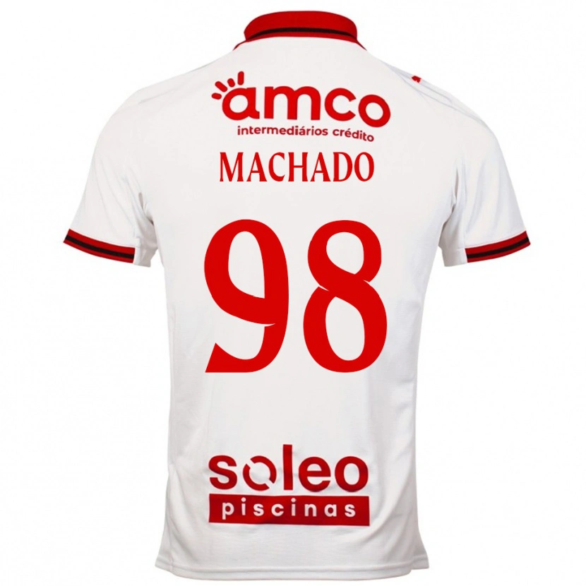 Danxen Barn Gonçalo Machado #98 Hvit Rød Bortetrøye Drakt Trøye 2025/26 Skjorter T-Skjorte