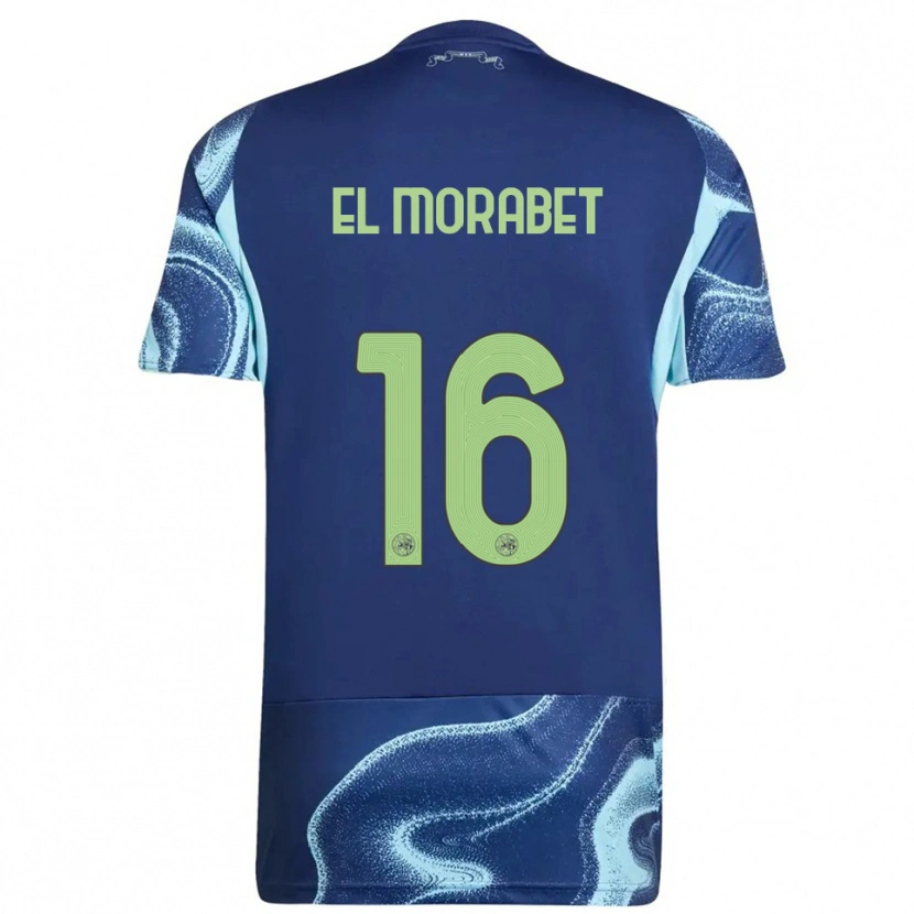 Danxen Barn Younes El Morabet #16 Marineblå Himmelsblå Bortetrøye Drakt Trøye 2025/26 Skjorter T-Skjorte