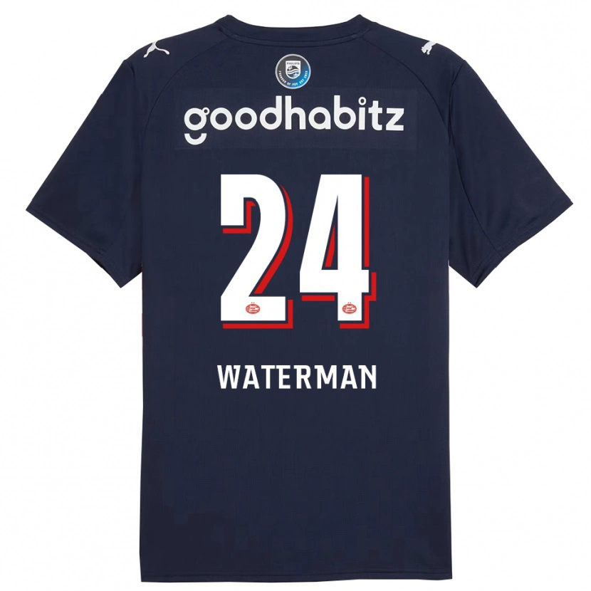 Danxen Barn Boy Waterman #24 Marineblå Hvit Bortetrøye Drakt Trøye 2025/26 Skjorter T-Skjorte