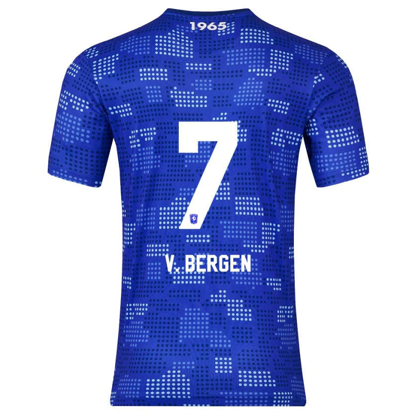 Danxen Barn Mitchell Van Bergen #7 Blå Himmelsblå Bortetrøye Drakt Trøye 2025/26 Skjorter T-Skjorte