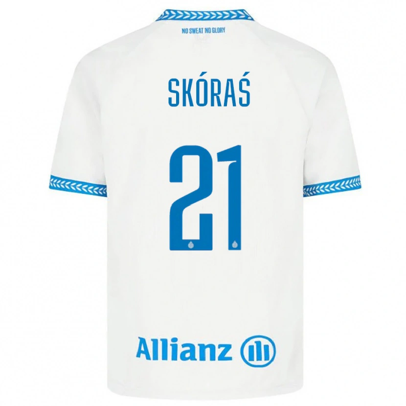Danxen Barn Michal Skoras #21 Blå Hvit Bortetrøye Drakt Trøye 2025/26 Skjorter T-Skjorte