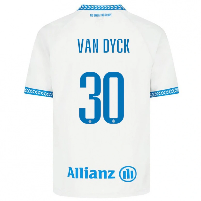 Danxen Barn Nell Van Dyck #30 Blå Hvit Bortetrøye Drakt Trøye 2025/26 Skjorter T-Skjorte