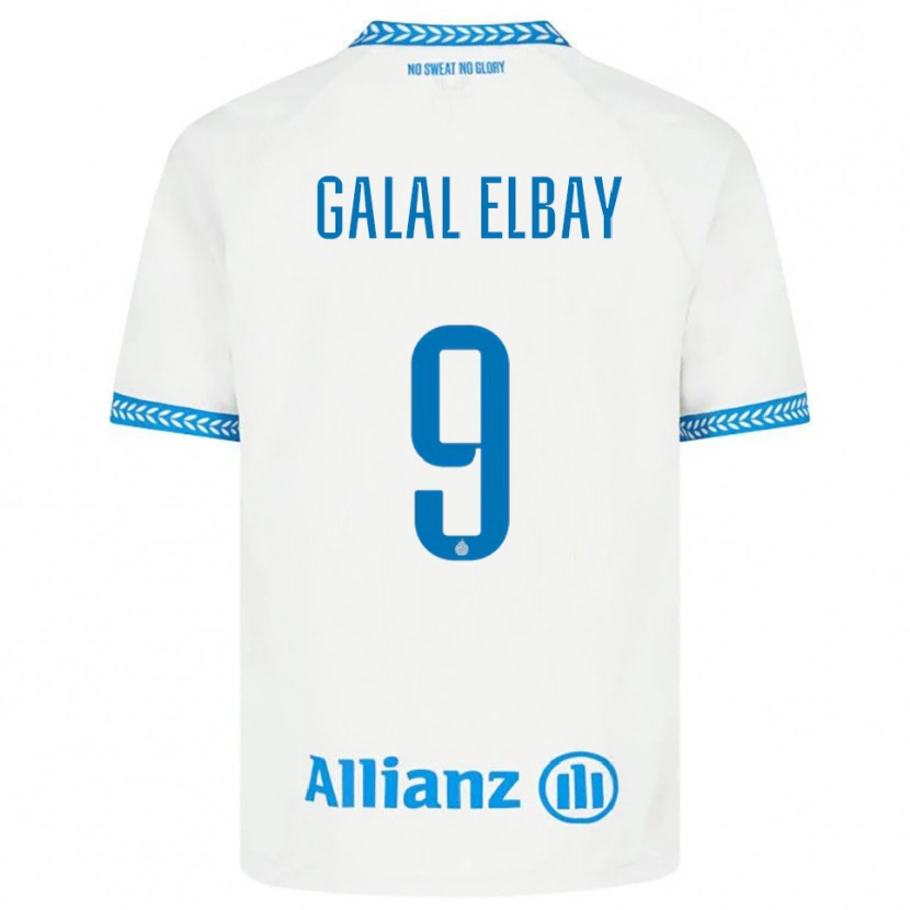 Danxen Barn Mohamed Galal Elbay #9 Blå Hvit Bortetrøye Drakt Trøye 2025/26 Skjorter T-Skjorte