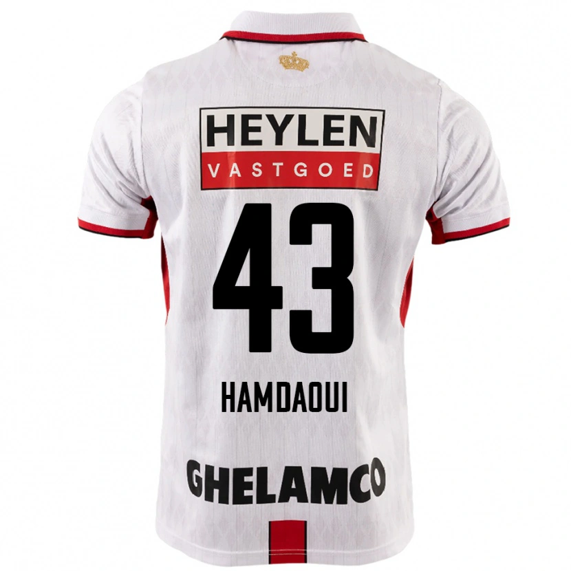 Danxen Barn Youssef Hamdaoui #43 Hvit Rød Bortetrøye Drakt Trøye 2025/26 Skjorter T-Skjorte