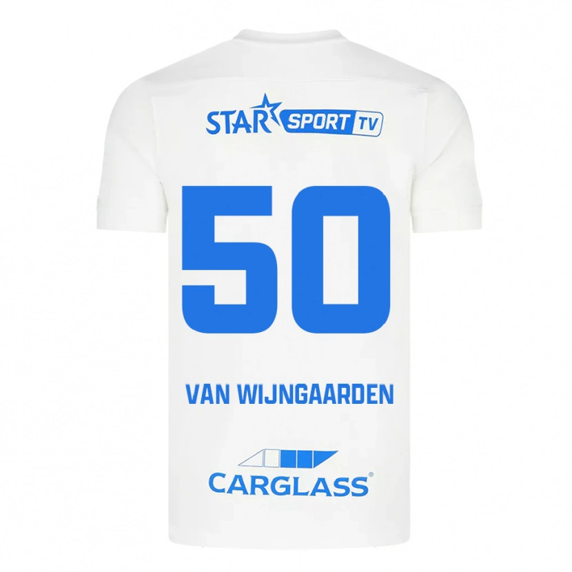 Danxen Barn Maren Van Wijngaarden #50 Hvit Blå Bortetrøye Drakt Trøye 2025/26 Skjorter T-Skjorte