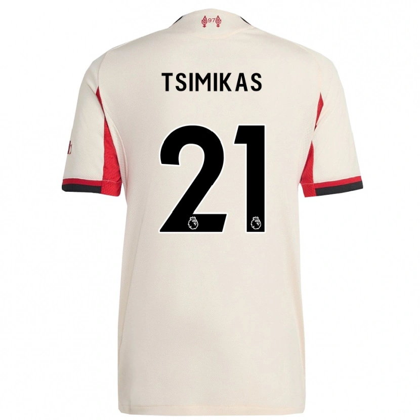 Danxen Barn Konstantinos Tsimikas #21 Hvit Svart Bortetrøye Drakt Trøye 2025/26 Skjorter T-Skjorte