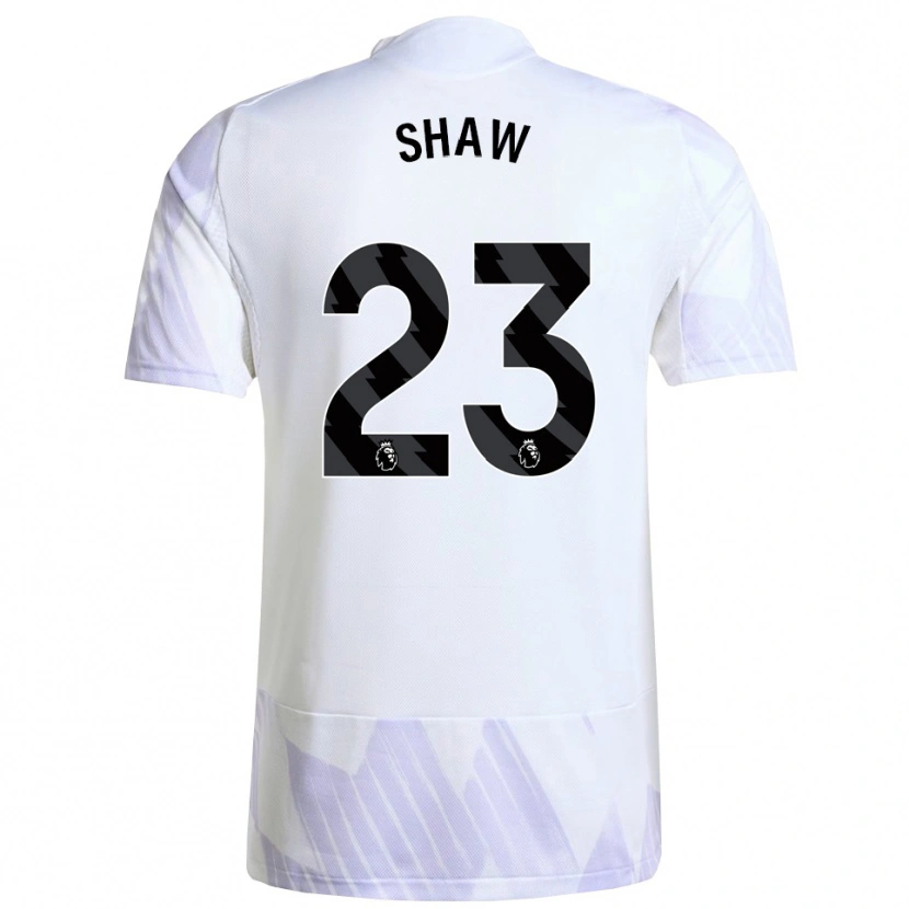 Danxen Barn Luke Shaw #23 Hvit Lilla Lilla Bortetrøye Drakt Trøye 2025/26 Skjorter T-Skjorte