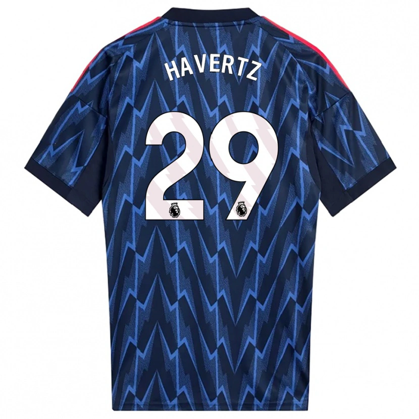 Danxen Barn Kai Havertz #29 Marineblå Rød Bortetrøye Drakt Trøye 2025/26 Skjorter T-Skjorte