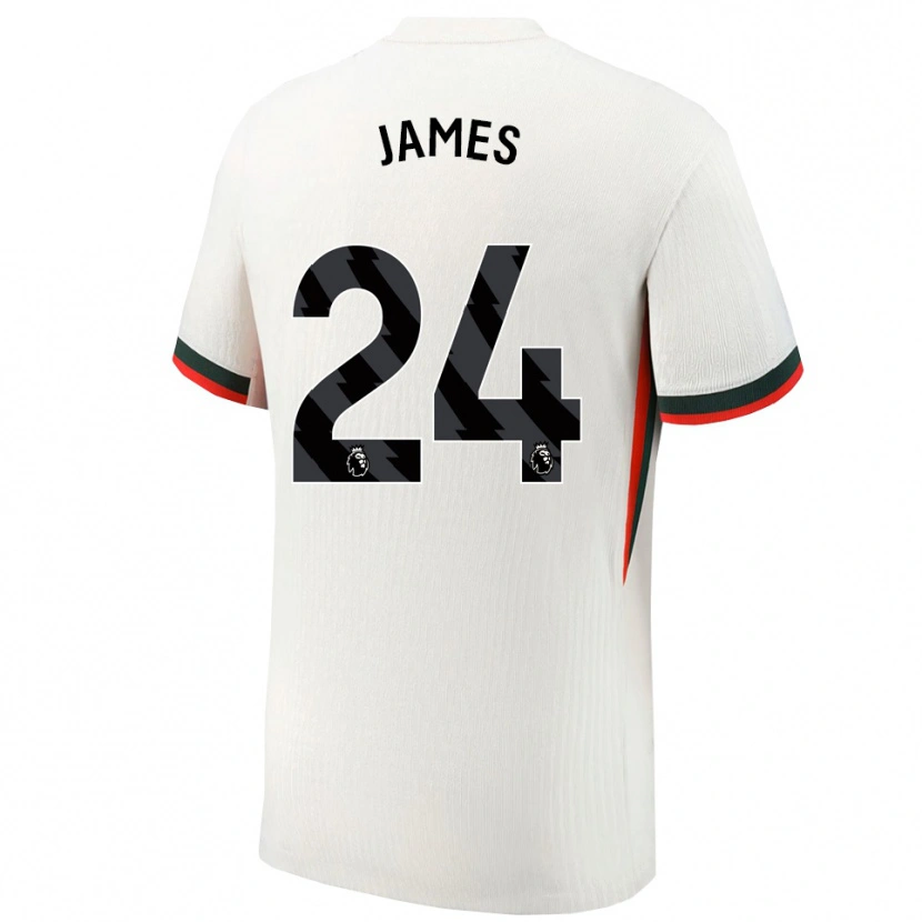 Danxen Barn Reece James #24 Hvit Grønn Bortetrøye Drakt Trøye 2025/26 Skjorter T-Skjorte