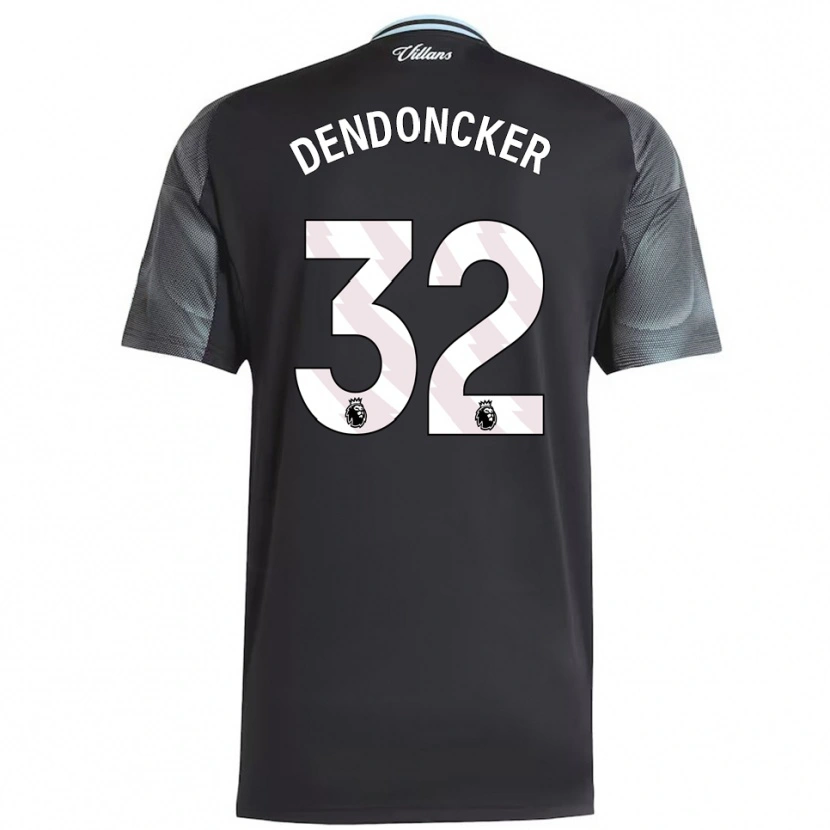 Danxen Barn Leander Dendoncker #32 Svart Himmelsblå Bortetrøye Drakt Trøye 2025/26 Skjorter T-Skjorte